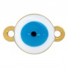 Or 18 carats/ Blanc/ Bleu clair/ Noir