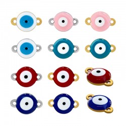 Connecteur en Acier Inoxydable 304 Evil Eye 15 x 10 mm