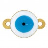 Or 18 carats/ Blanc/ Bleu clair/ Noir
