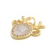 Enameled Brass Charm Deer with Zircon 17x19mm