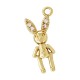 Charm Lapin en Laiton avec Zircon 5 x 14 mm