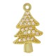 Brass Charm Christmas Tree with Zircon 9x16mm