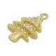 Brass Charm Christmas Tree with Zircon 9x16mm