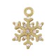 Charm en Laiton « Flocon de Neige » avec Zircon 7 x 10 mm