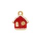 Charm Maison en Acier Inoxydable 304 Émaillé avec Neige 14 x 16.7 Mm/5.2 mm