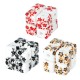 Πορσελάνινη Χάντρα Στοιχείο Κύβος Λουλούδια 10mm Ø2.4mm