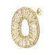 Boucle D'Oreille en Laiton avec Zircon 25 x 29 mm