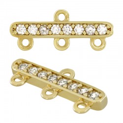Barrette en Laiton avec Zircon 14 x 16 mm