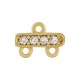 Breloque en Laiton en Forme de Barre avec Zircon 8 x 6 mm