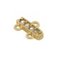 Breloque en Laiton en Forme de Barre avec Zircon 8 x 6 mm