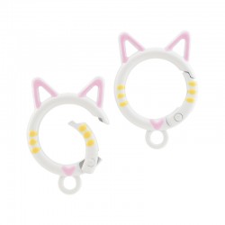 Zamak Key Ring Cat 24.5x35mm/4mm