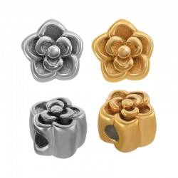 Perle en Acier Inoxydable 304 Fleur 6 Mm/5.5 mm Ø 1.8 mm