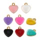 Ciondolo a Cuore in Acciaio Inossidabile 304 Smaltato 5X5.5 Mm/1.9 mm