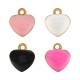 Enameled Stainless Steel 304 Charm Heart 5x5.5mm/1.9mm
