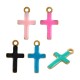 Ciondolo a Croce in Acciaio Inossidabile 304 Smaltato 5.5X10 Mm/1.5 mm