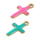 Enameled Stainless Steel 304 Charm Cross 5.5x10mm/1.5mm