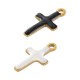 Breloque Croix en Acier Inoxydable 304 Émaillé 5.5 x 10 Mm/1.5 mm