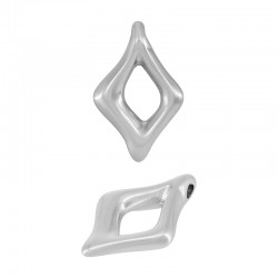 Breloque en Zamak en Forme de Losange ~20 x 30 mm/5 mm Ø2.8 mm