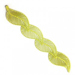 Pendente in Metallo Ottone Filigrana Quattro Foglie 15x94mm