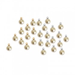 Perle ABS Ronde avec Capuchon 8 mm Ø1.6 mm
