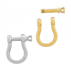 Brass Screw Horseshoe Clasp 18x15mm