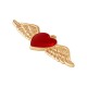 Enameled Zamak Charm Heart with Wings 54x18mm