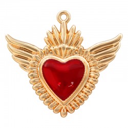 Charm cœur ailé en Zamak Émaillé 39 x 36 mm