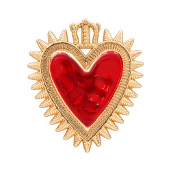 Charm cœur en Zamak Émaillé 35 x 40 mm