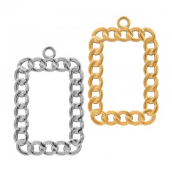 Ciondolo Rettangolare in Acciaio Inossidabile 304 27.5X43.5 mm