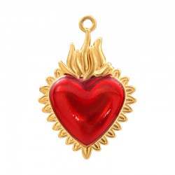 Ciondolo a Cuore in Acciaio Inossidabile 304 Smaltato 20X30 mm