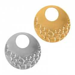 Ciondolo Rotondo Martellato in Acciaio Inossidabile 304 23 mm