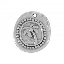 Pendentif en Zamak en Forme de Palmier Fossile 24 x 27 mm