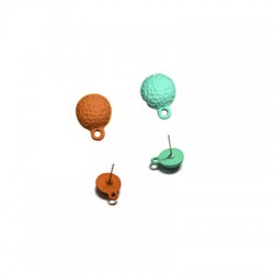 Zamak Rubber Effect Earring with Pin & Loop 10mm