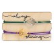 Wooden Card 85x50mm with 2 Bracelets Set Diamond