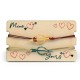 Wooden Card 85x50mm with 2 Bracelets Set Round Arrow