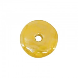 Disque en Céramique Émaillée Jaune ~33 mm/6 mm Ø5.8 mm