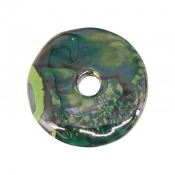 Disque en Céramique Émaillée vert ~44X46 mm/6 mm Ø8.5 mm