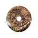 Enameled Ceramic Brown Disc ~44x46mm/6mm Ø8.5mm