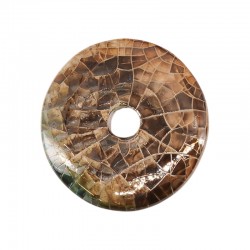 Disque en Céramique Émaillée Marron ~44 x 46 mm/6 mm Ø8.5 mm