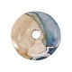 Enameled Ceramic Blue Disc ~44x46mm/6mm Ø8.5mm