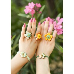 Breloque Fleur en Céramique Émaillée 22 mm/5 mm (Ø 7.2 mm)