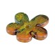 Ciondolo in Ceramica a Forma di Fiore Color Oliva con Smalto 50 mm Ø4,5 mm