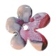 Ciondolo in Ceramica a Forma di Fiore Rosa con Smalto 50 mm Ø4,5 mm