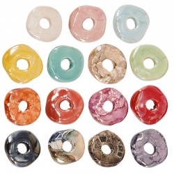 Disque en Céramique Émaillée Irrégulier ~19 mm/5 mm Ø5 mm
