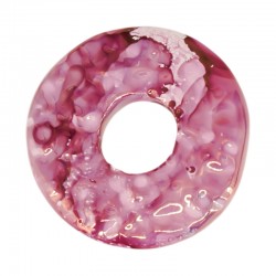 Disque en Céramique Émaillée Fuchsia 52 mm Ø15 mm