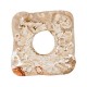 Enameled Ceramic Square Beige ~44x46mm/6mm Ø14mm