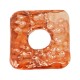 Perle Carrée en Céramique Émaillée Orange ~44X46 mm/6 mm Ø14 mm