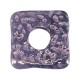 Perle Carrée en Céramique Émaillée Lilas ~44X46 mm/6 mm Ø14 mm