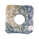 Enameled Ceramic Square Ocean Sea  ~44x46mm/6mm Ø14mm