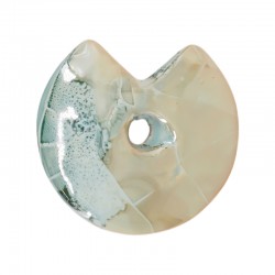 Pendentif en Céramique Émaillée rond vert Oasis ~48 Mm/11 mm Ø6 mm